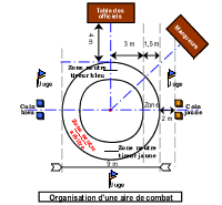 Aire de combat en canne de combat